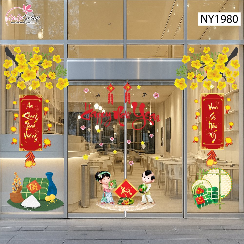 Combo Decal Trang Tr&iacute; Tết B&eacute; Ch&uacute;c Xu&acirc;n An Khang Thịnh Vượng
