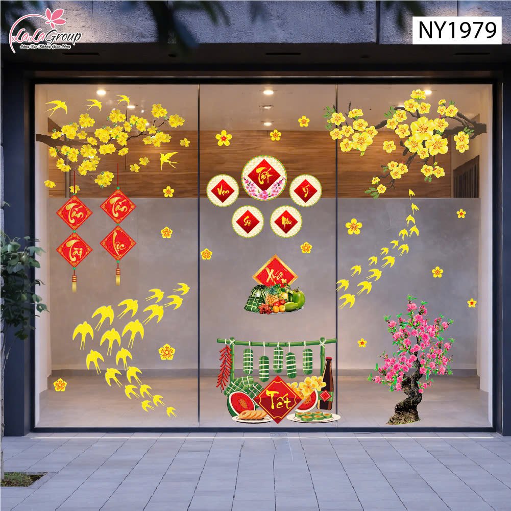 Combo Decal Trang Tr&iacute; Tết Vạn Sự Như &Yacute; Xu&acirc;n Tấn T&agrave;i Tấn Lộc
