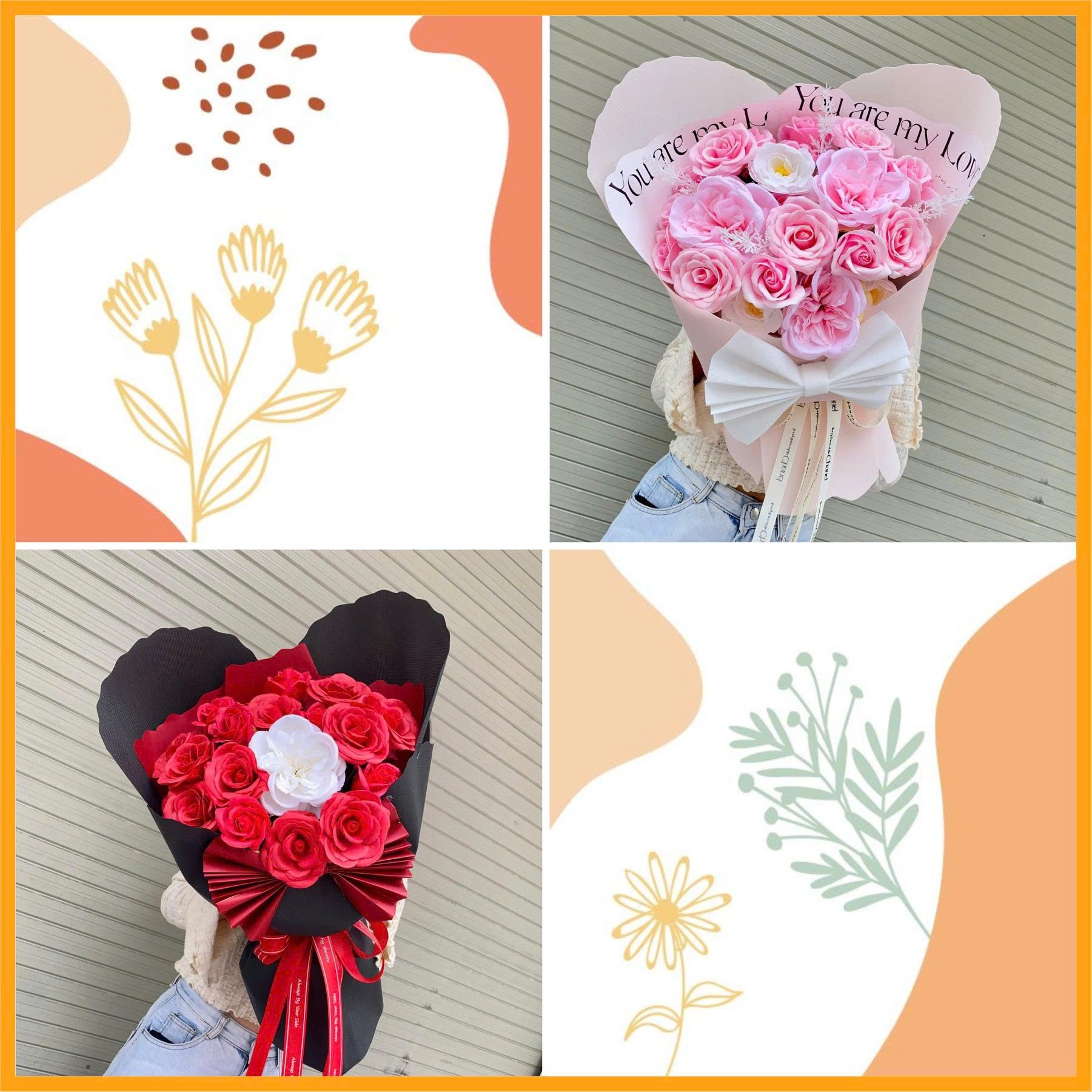 B&oacute; hoa s&aacute;p thơm 20 hoa hồng 7 lớp mix c&aacute;c loại hoa xinh xắn ngọt ng&agrave;o