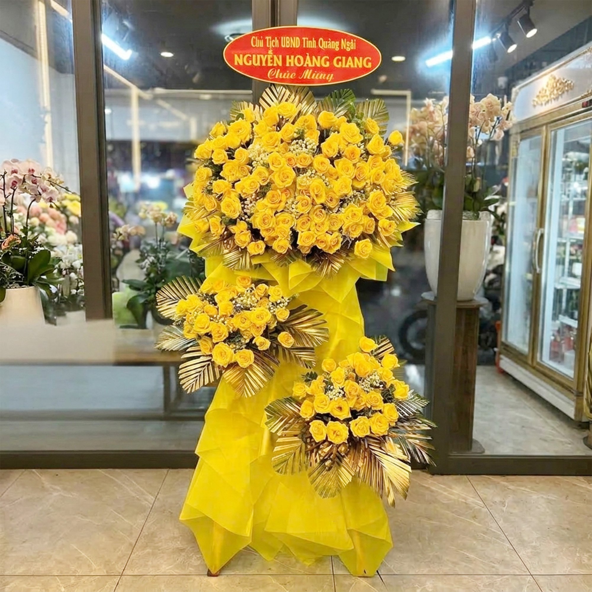 Kệ Hoa Mừng Khai Trương Hồng Ph&aacute;t Sang Trọng Đa Dạng Nhiều Mẫu