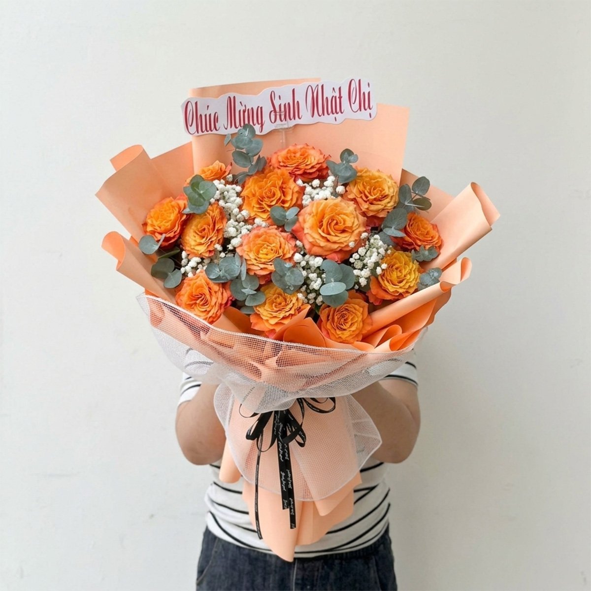 B&oacute; Hoa Hồng Cam Spirit Rạng Rỡ Xinh Tươi