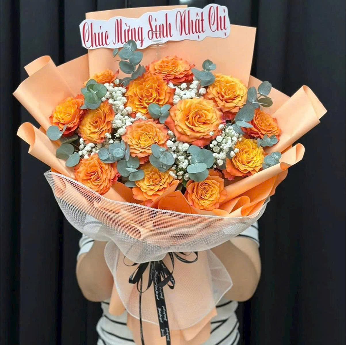 B&oacute; Hoa Hồng Cam Spirit Rạng Rỡ Xinh Tươi