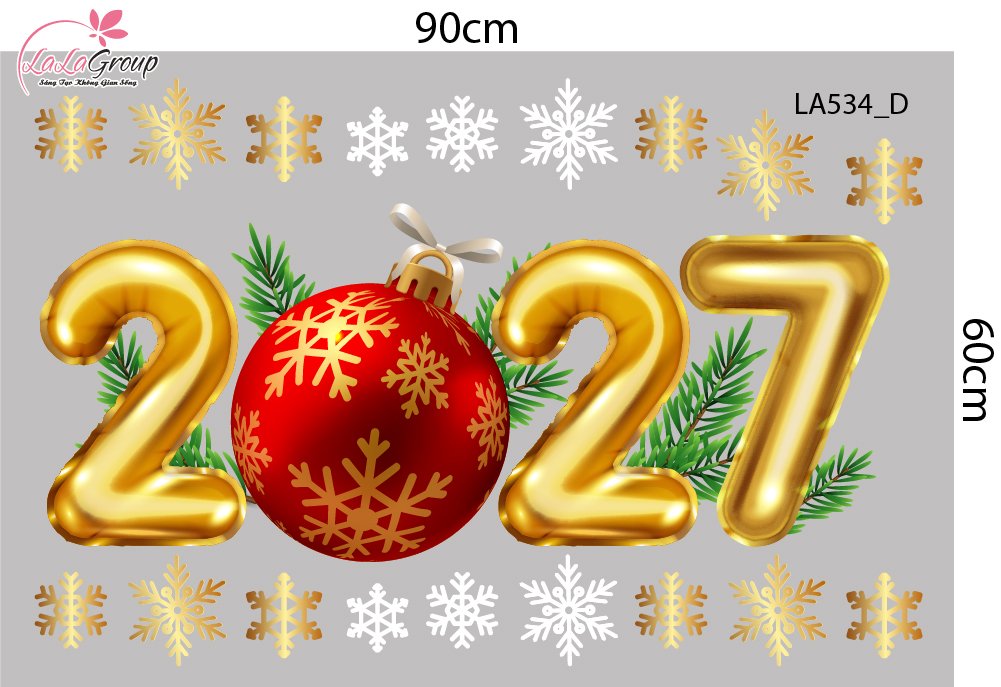 Combo Decal Trang Tr&iacute; Noel Merry Christmas &Ocirc;ng Gi&agrave; Noel V&agrave; Ch&uacute; Tuần Lộc Ph&aacute;t Qu&agrave;