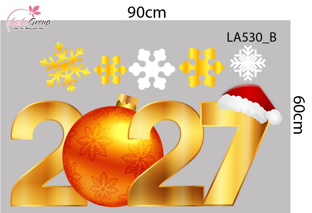 Combo Decal Trang Trí Noel Merry Christmas Ông Già Noel Cưỡi Tuần Lộc Đón Giáng Sinh