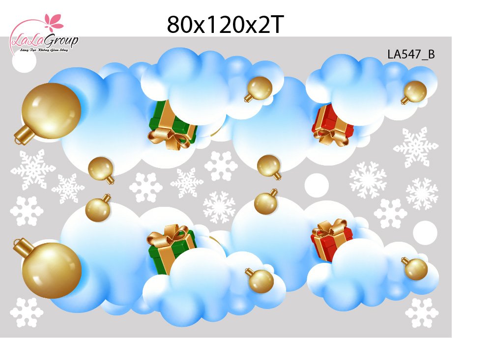 Combo Decal Trang Tr&iacute; Noel &Ocirc;ng Gi&agrave; Noel Vui Nhộn V&agrave; Những Hộp Qu&agrave; Xinh Xắn