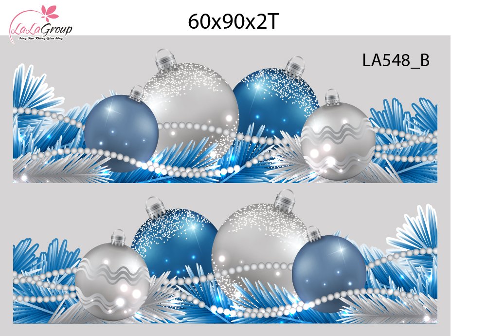 Combo Decal Trang Tr&iacute; Noel Người Tuyết V&agrave; C&acirc;y Th&ocirc;ng Xanh Dương