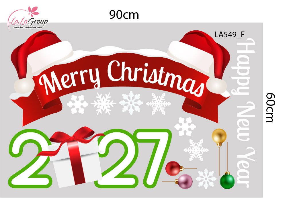 Combo Decal Trang Tr&iacute; Noel &Ocirc;ng Gi&agrave; Noel Người Tuyết V&agrave; Ng&ocirc;i Nh&agrave; Tuyết Xinh Xắn