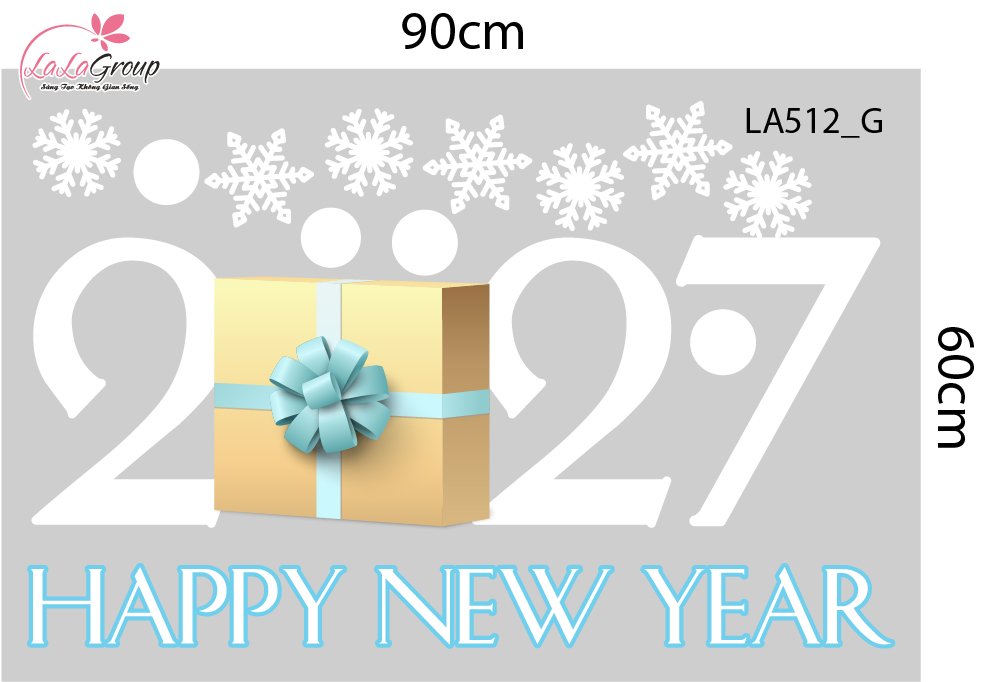 Combo Decal Trang Trí Noel Cây Thông Xanh Và Những Bông Tuyết Trắng