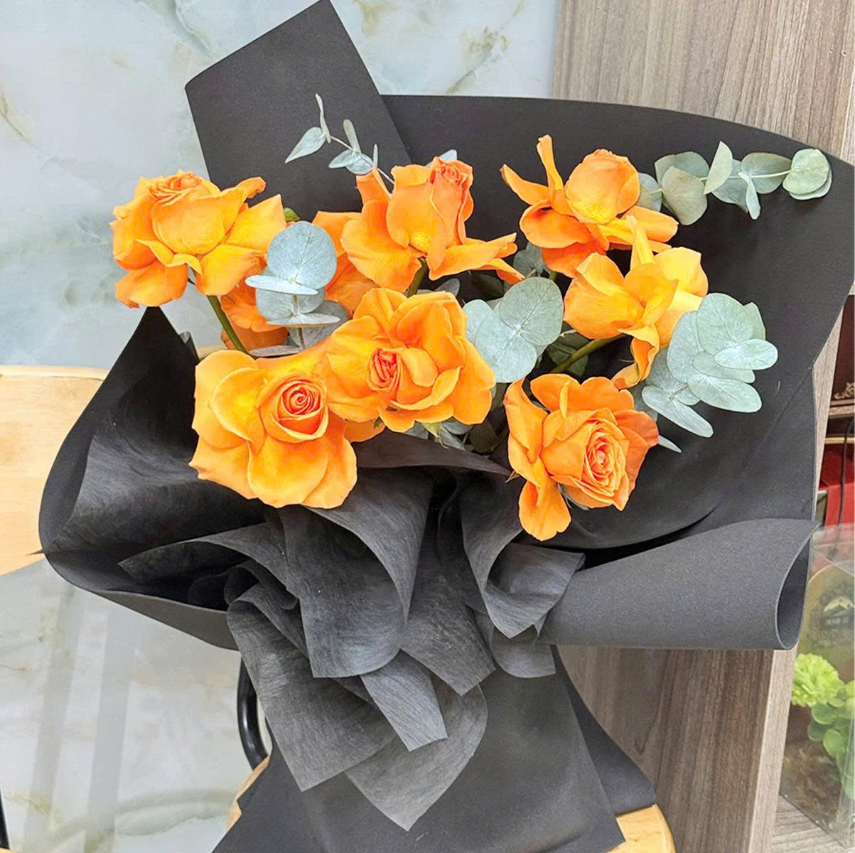 B&oacute; Hoa Hồng Tone Cam Rực Rỡ