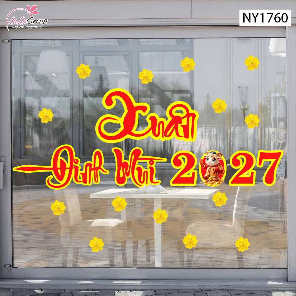Decal Trang Tr&iacute; Tết ch&agrave;o mừng xu&acirc;n Đinh M&ugrave;i 2027