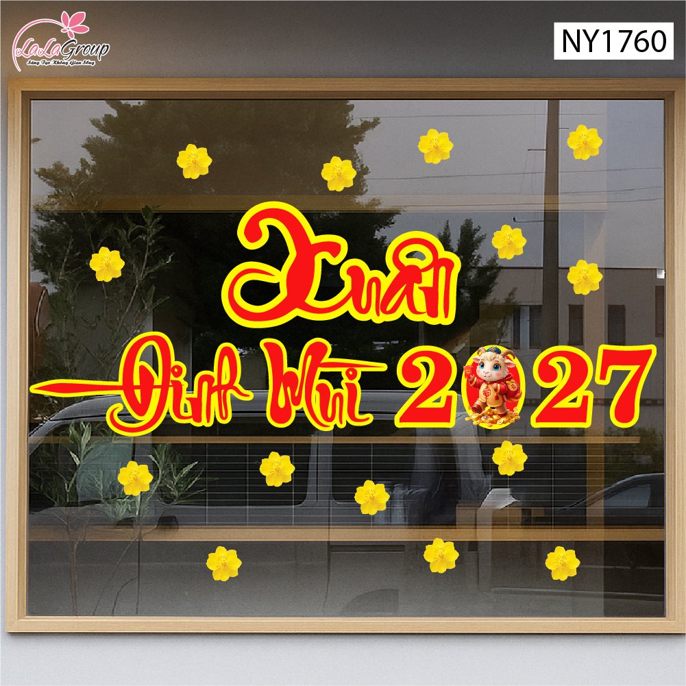 Decal Trang Tr&iacute; Tết ch&agrave;o mừng xu&acirc;n Đinh M&ugrave;i 2027