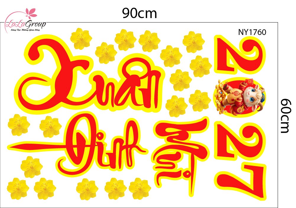 Decal Trang Tr&iacute; Tết ch&agrave;o mừng xu&acirc;n Đinh M&ugrave;i 2027
