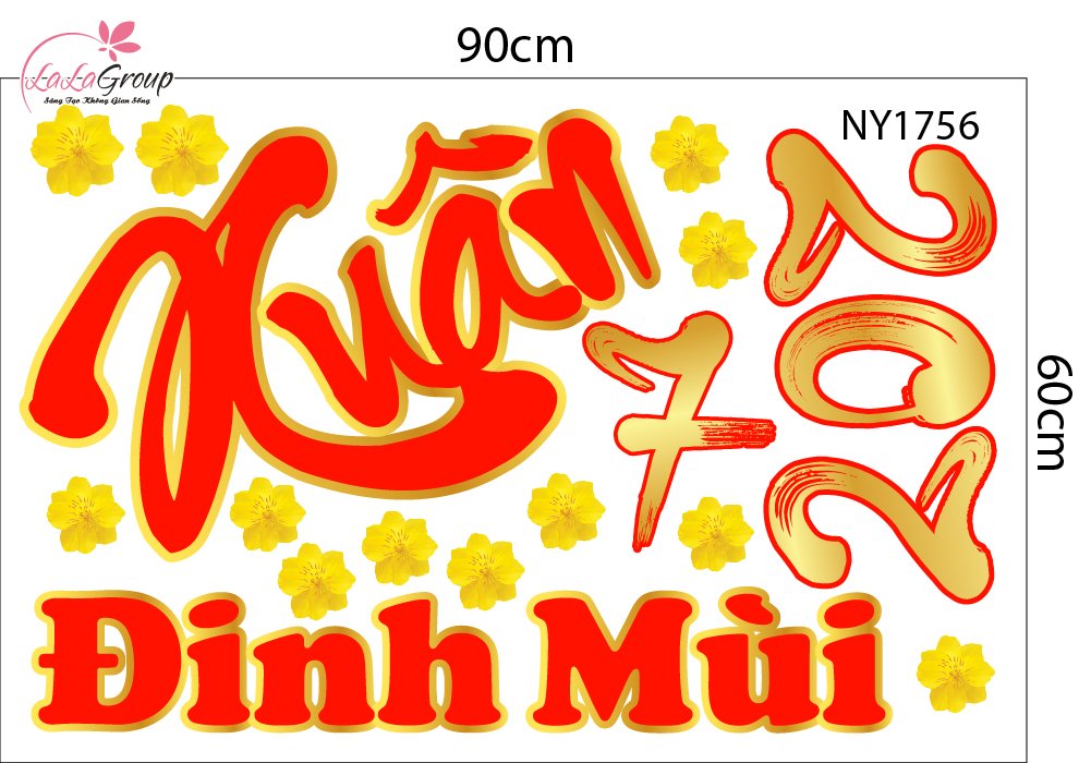 Decal Trang Tr&iacute; Tết Xu&acirc;n ĐInh M&ugrave;i 2027 Vạn Điều Như &Yacute;
