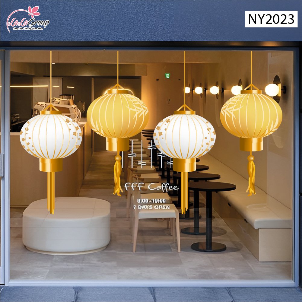 Decal Tết Lồng Đ&egrave;n Hội An Ho&agrave;ng Kim Ph&uacute; Qu&yacute;