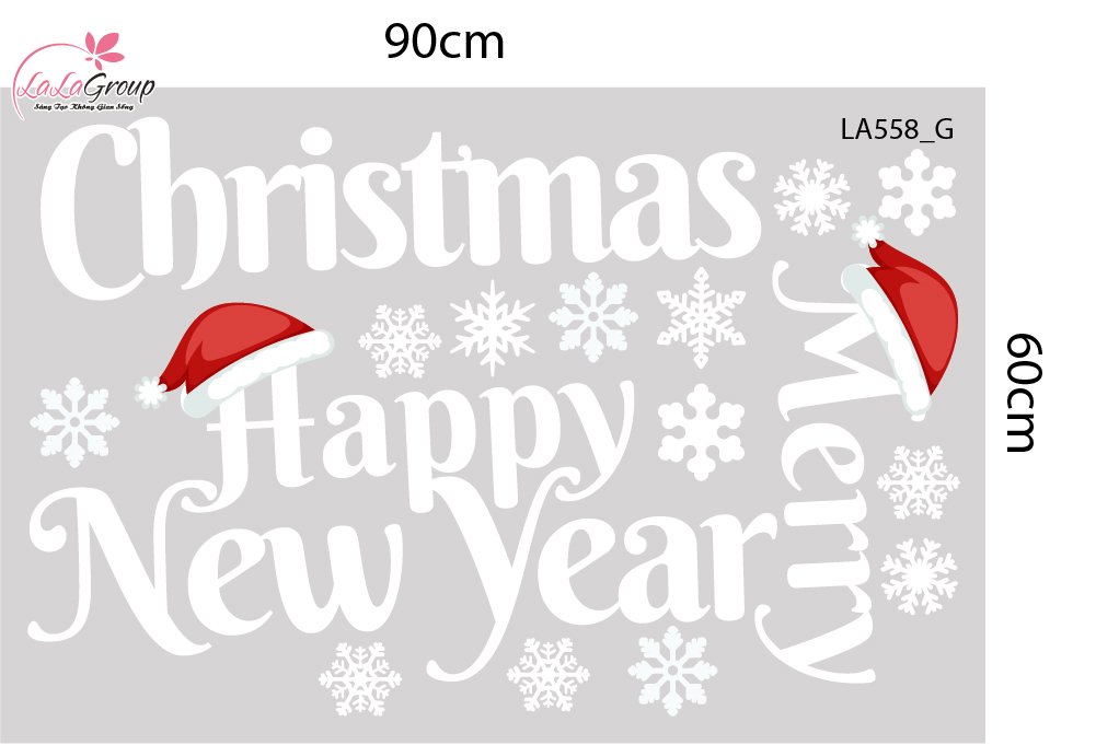 Combo Decal Trang Tr&iacute; Noel Người Tuyết V&agrave; Tuần Lộc Dễ Thương