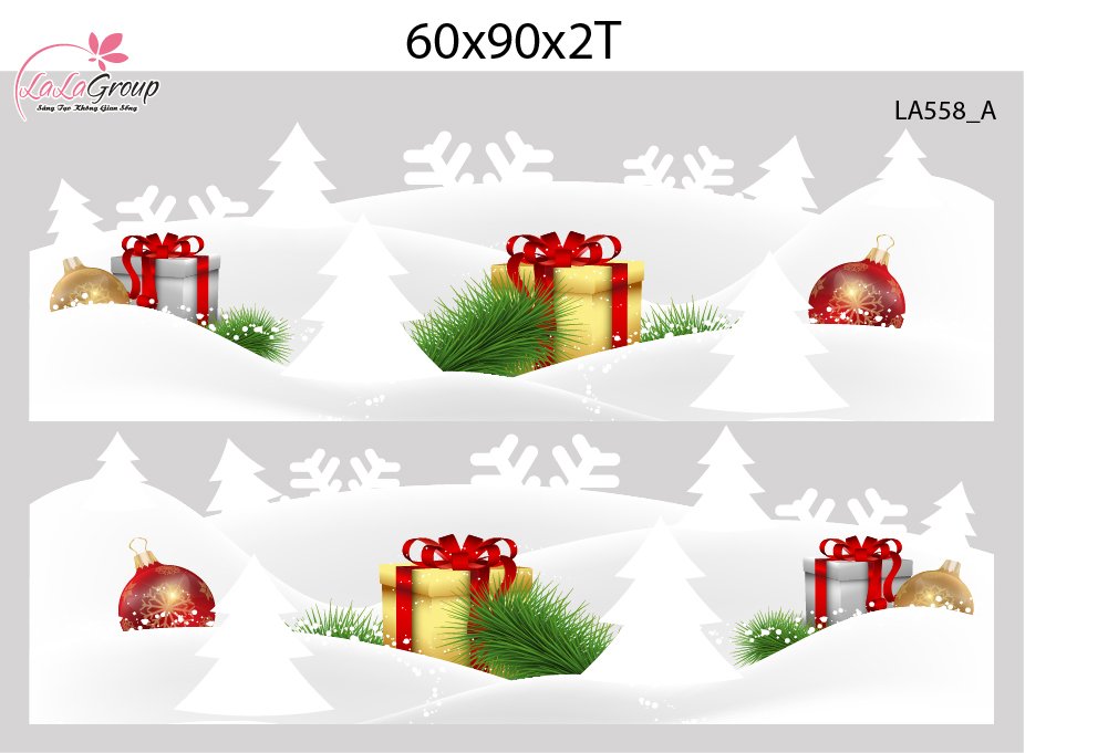 Combo Decal Trang Tr&iacute; Noel Người Tuyết V&agrave; Tuần Lộc Dễ Thương