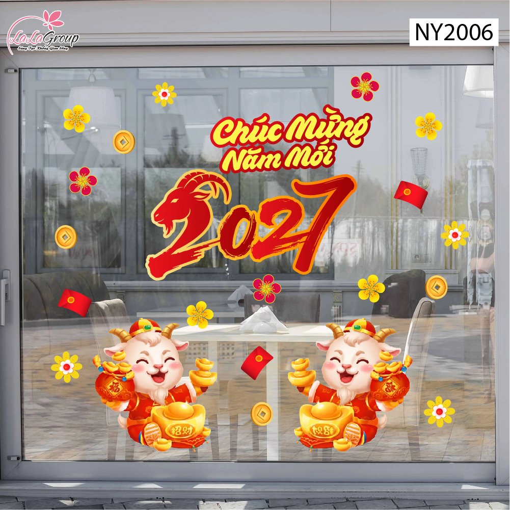 Combo Decal Trang Tr&iacute; Tết Xu&acirc;n C&aacute;t Tường 2027
