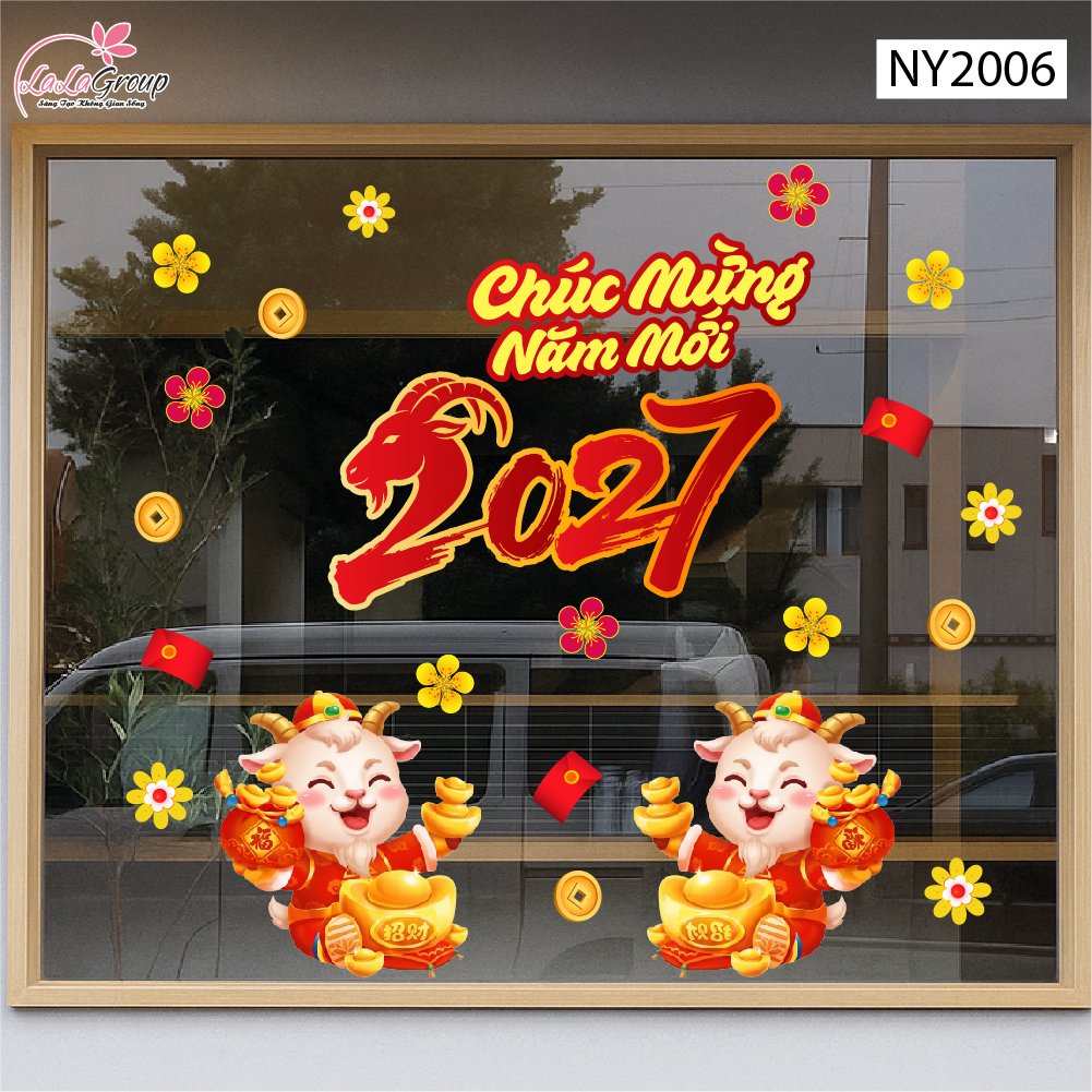 Combo Decal Trang Tr&iacute; Tết Xu&acirc;n C&aacute;t Tường 2027