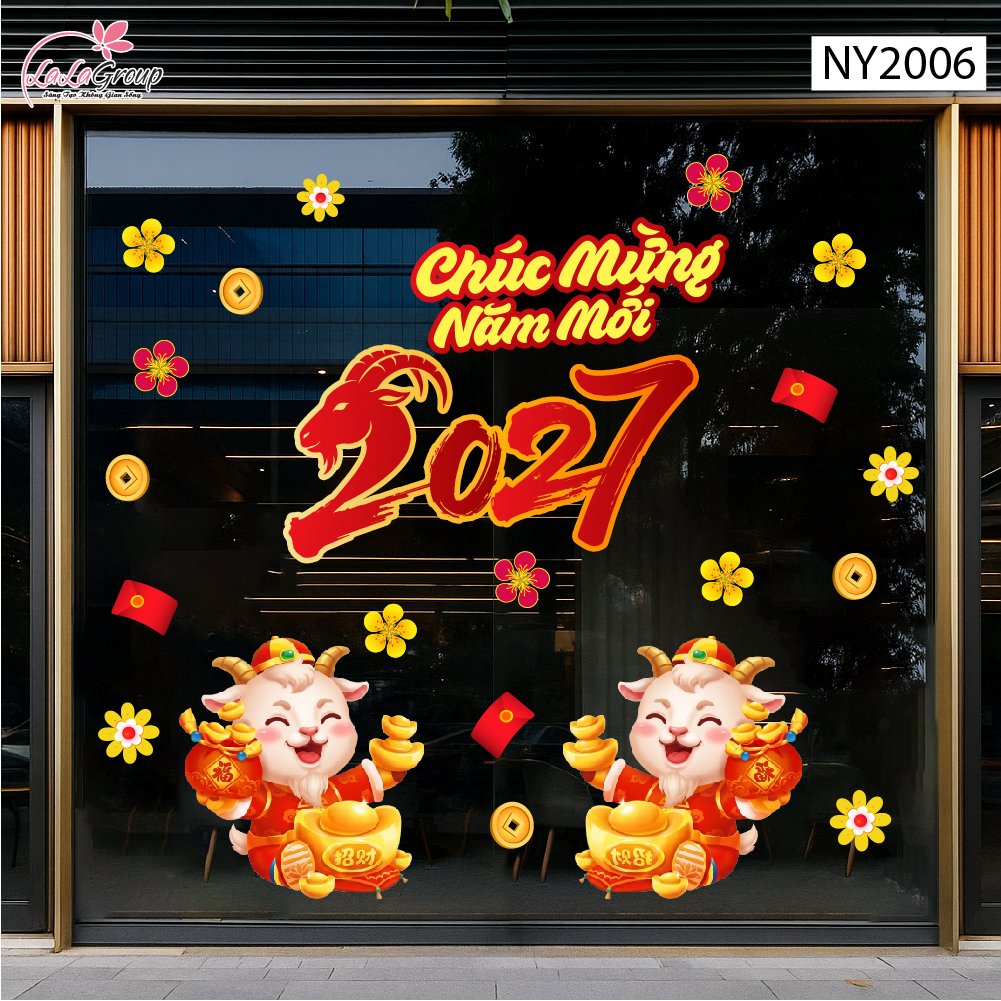 Combo Decal Trang Tr&iacute; Tết Xu&acirc;n C&aacute;t Tường 2027