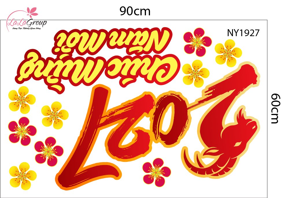 Combo Decal Trang Tr&iacute; Tết Xu&acirc;n C&aacute;t Tường 2027