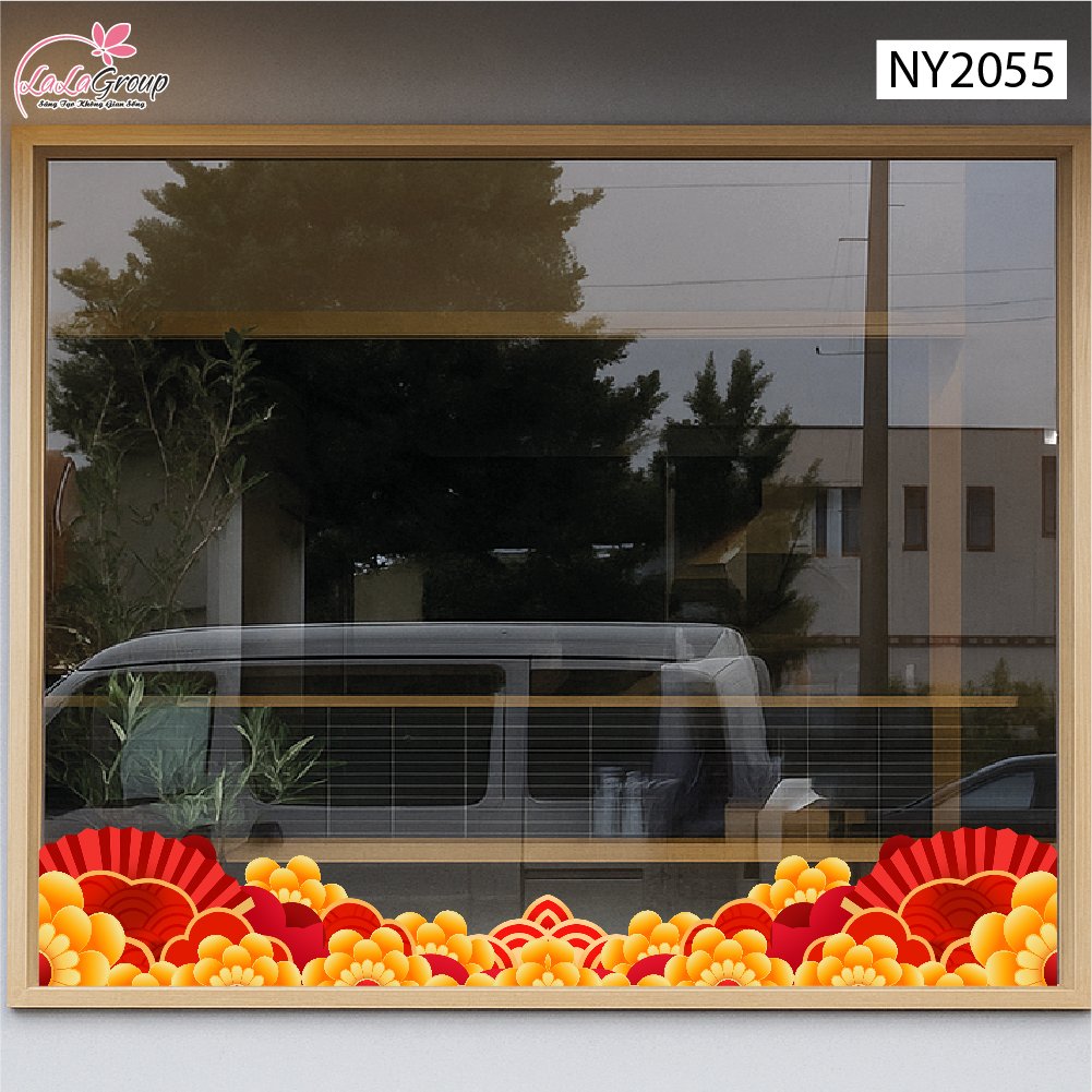 Decal Trang Tr&iacute; Tết Ch&acirc;n Tường Dải Hoa Xu&acirc;n Ph&uacute; Qu&yacute;