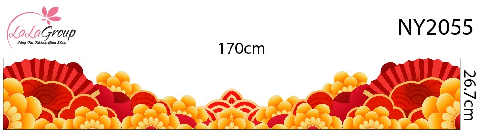 Decal Trang Tr&iacute; Tết Ch&acirc;n Tường Dải Hoa Xu&acirc;n Ph&uacute; Qu&yacute;