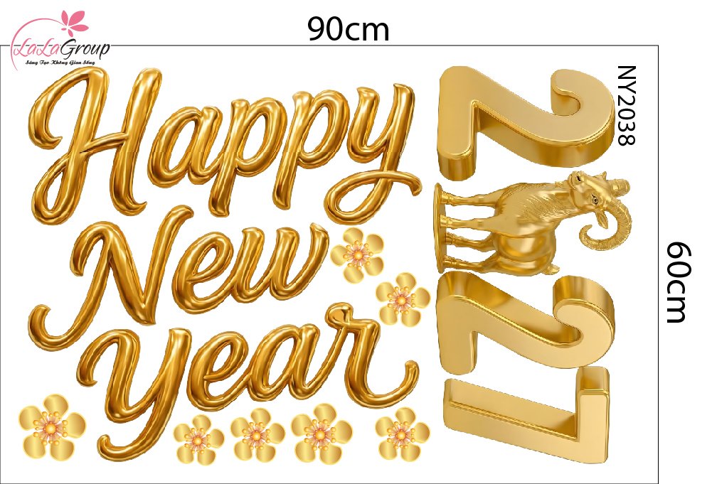 Combo Decal Trang Tr&iacute; Tết Kim M&ugrave;i V&agrave; Thần T&agrave;i Vui Xu&acirc;n 2027