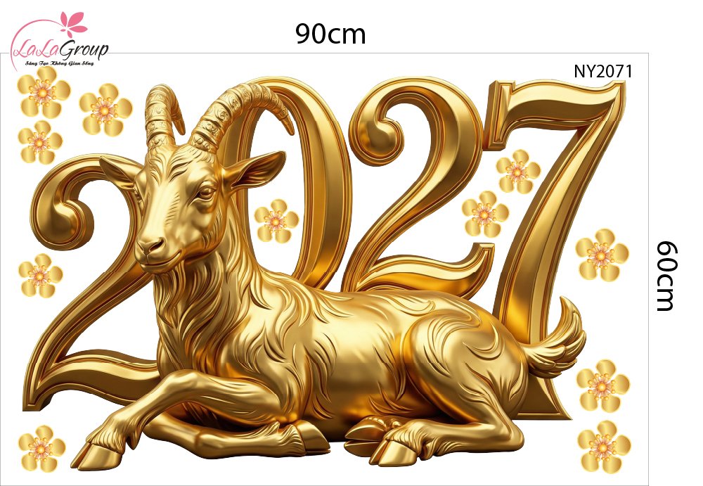 Combo Decal Trang Tr&iacute; Tết Thần T&agrave;i Vui Xu&acirc;n Rước Lộc 2027