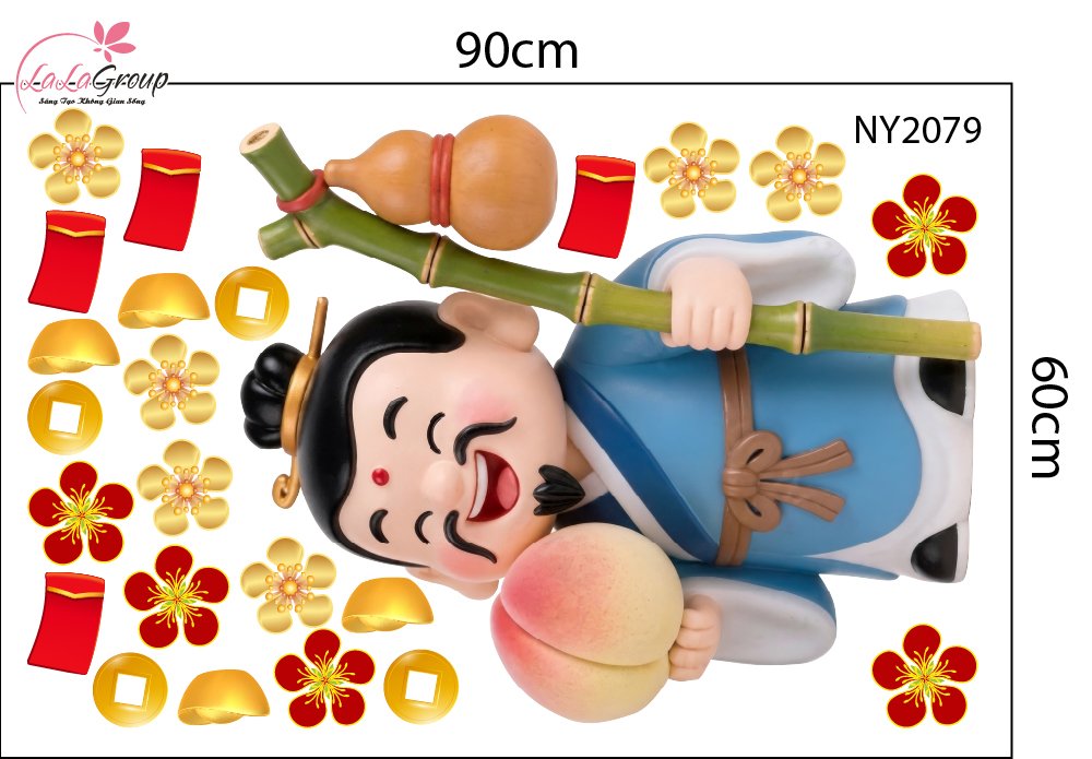 Decal Trang Tr&iacute; Tết &Ocirc;ng Thọ B&igrave;nh An