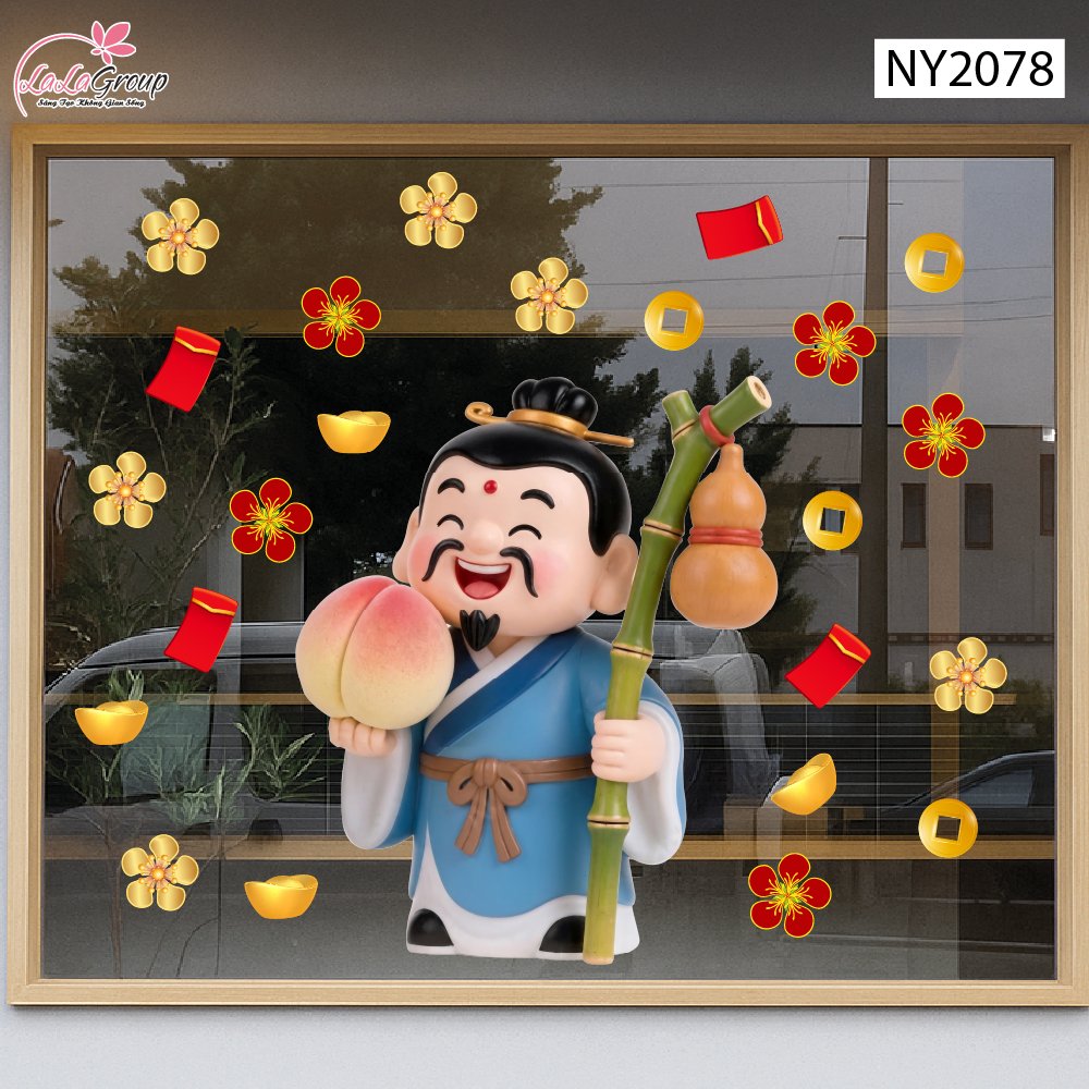 Decal Trang Tr&iacute; Tết &Ocirc;ng Thọ B&igrave;nh An