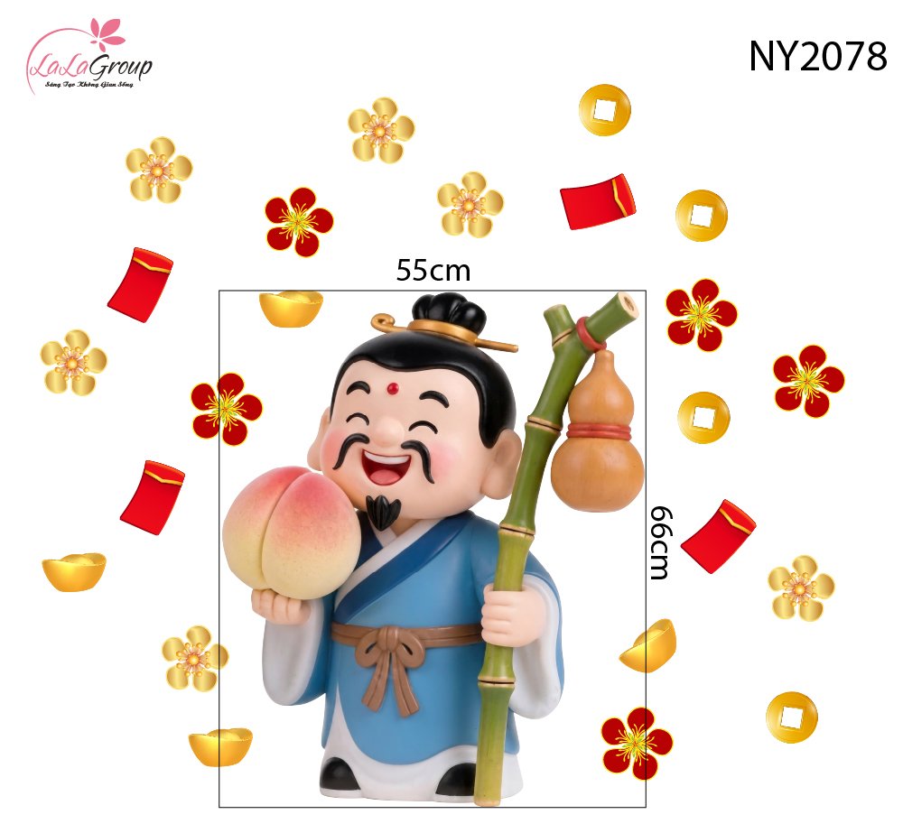 Decal Trang Tr&iacute; Tết &Ocirc;ng Thọ B&igrave;nh An