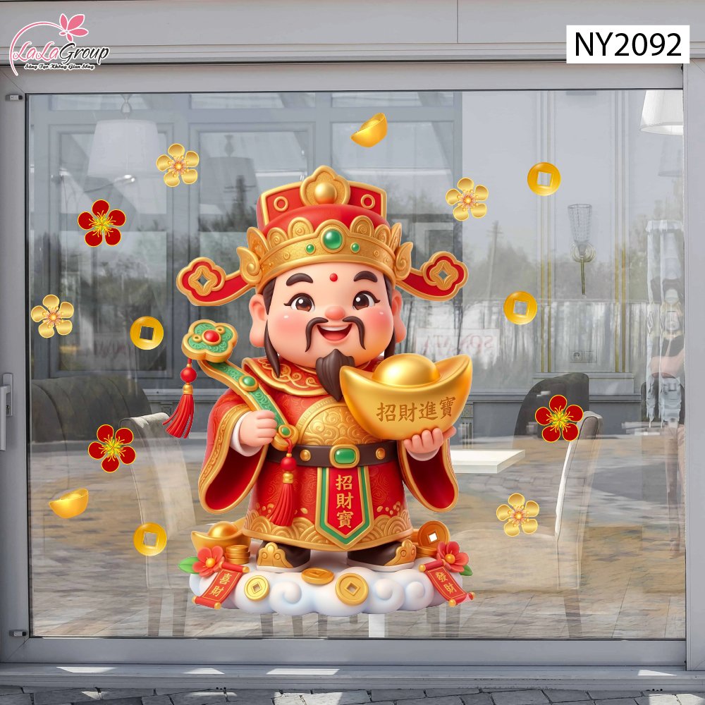 Decal Trang Tr&iacute; Tết Thần T&agrave;i Đ&oacute;n Xu&acirc;n T&agrave;i Lộc