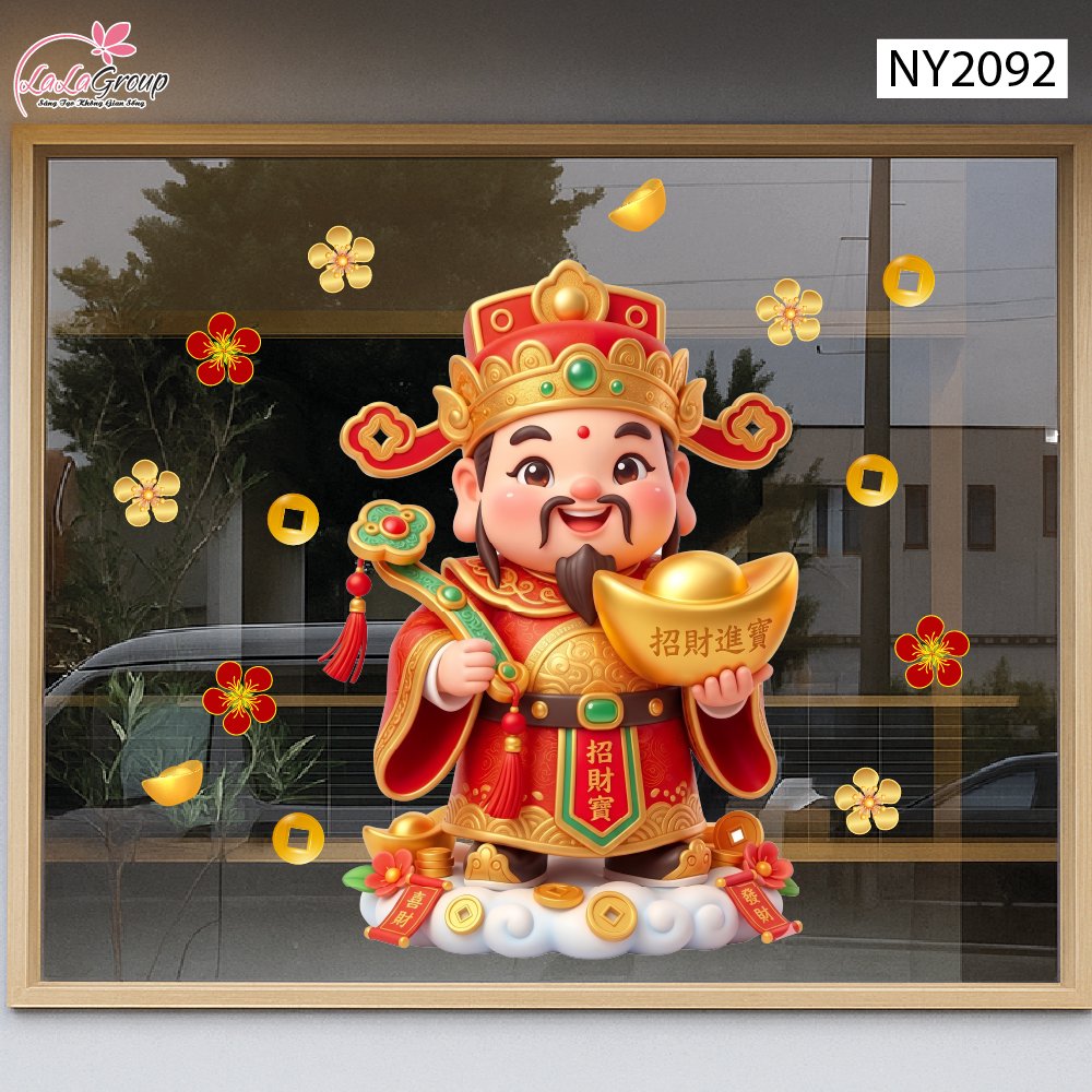 Decal Trang Tr&iacute; Tết Thần T&agrave;i Đ&oacute;n Xu&acirc;n T&agrave;i Lộc