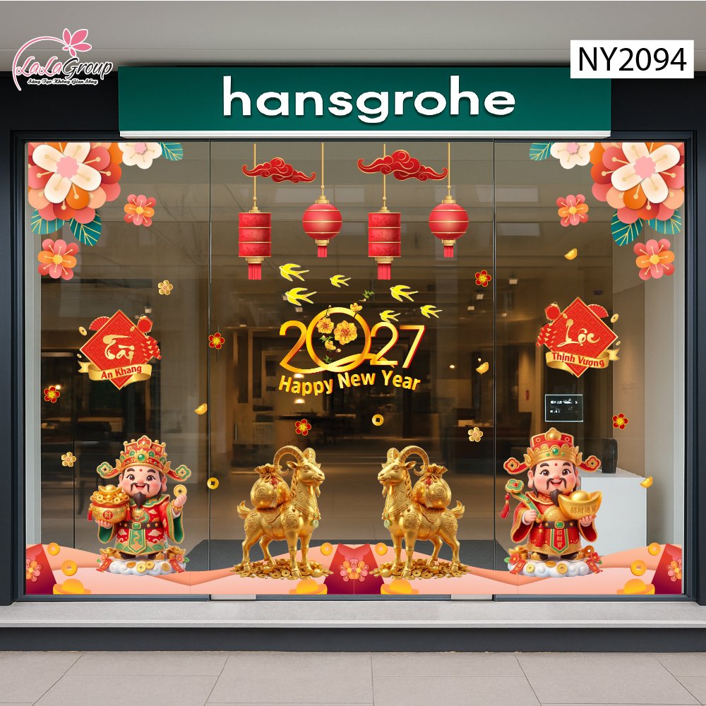 Combo Decal Trang Tr&iacute; Tết Song M&ugrave;i Kim T&agrave;i V&agrave; Thần T&agrave;i Đ&oacute;n Xu&acirc;n 2027