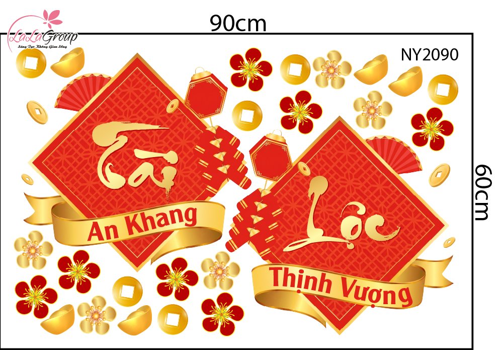 Combo Decal Trang Tr&iacute; Tết Song M&ugrave;i Kim T&agrave;i V&agrave; Thần T&agrave;i Đ&oacute;n Xu&acirc;n 2027