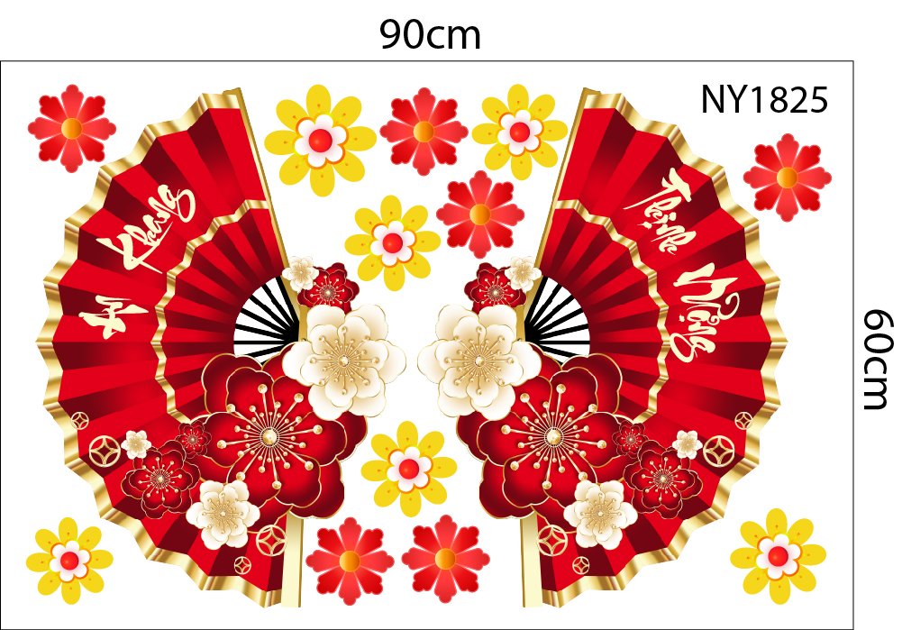 Combo Decal Trang Tr&iacute; Tết Kim M&ugrave;i Rước T&agrave;i Lộc Đ&oacute;n Xu&acirc;n 2027