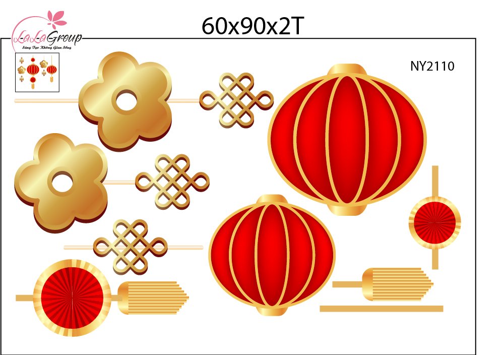Combo Decal Trang Tr&iacute; Tết Kim M&ugrave;i Rước T&agrave;i Lộc Đ&oacute;n Xu&acirc;n 2027