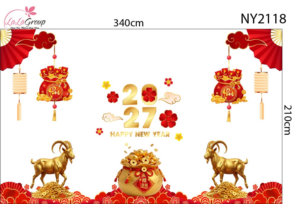 Combo Decal Trang Tr&iacute; Tết T&uacute;i Ph&uacute;c Chi&ecirc;u T&agrave;i V&agrave; Kim M&ugrave;i Ph&uacute; Qu&yacute;