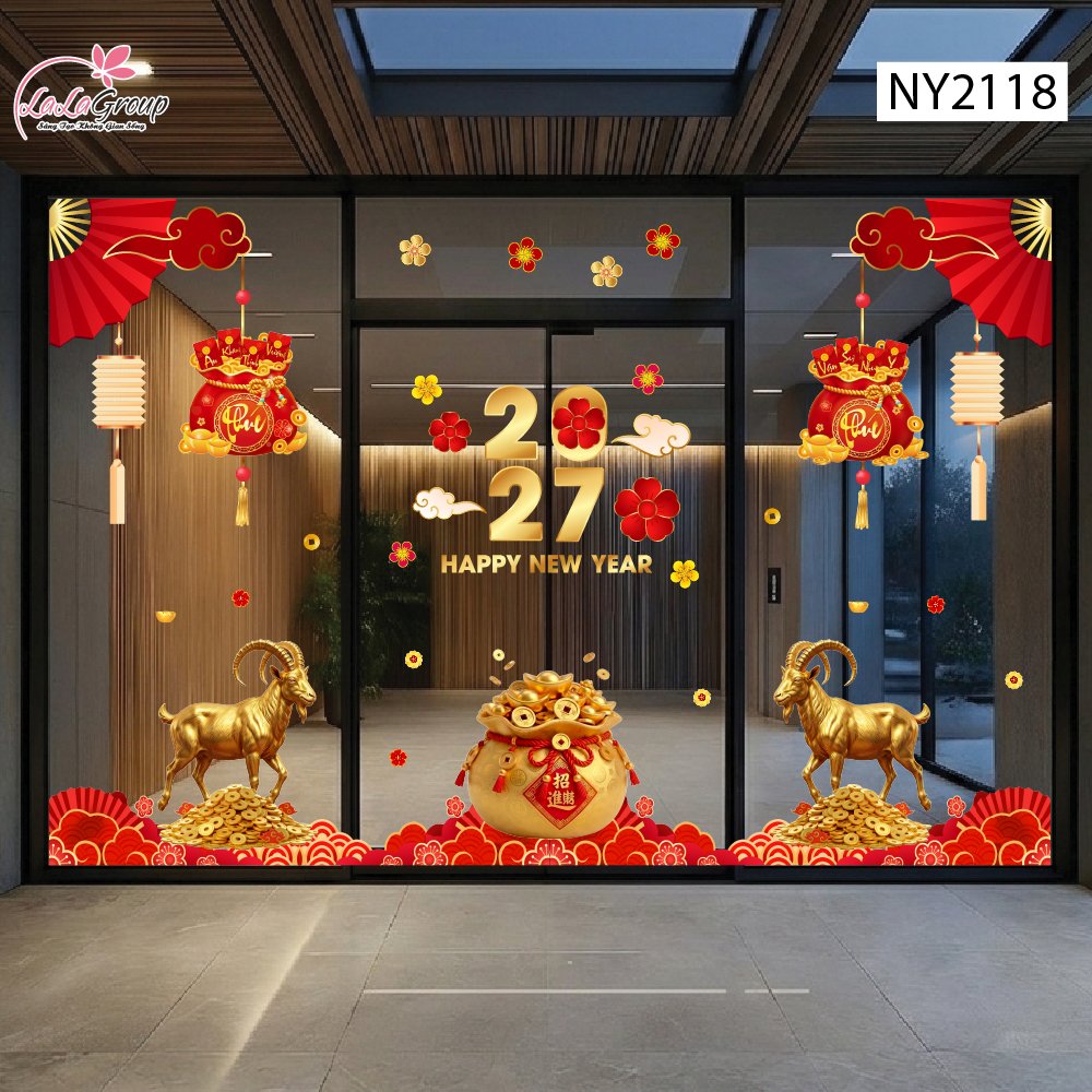 Combo Decal Trang Tr&iacute; Tết T&uacute;i Ph&uacute;c Chi&ecirc;u T&agrave;i V&agrave; Kim M&ugrave;i Ph&uacute; Qu&yacute;