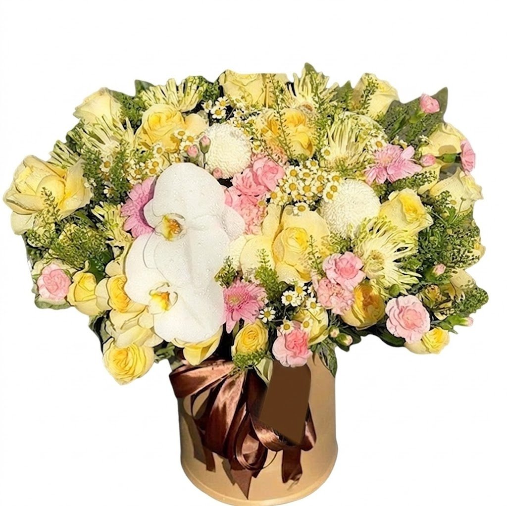Chậu Hoa Tone V&agrave;ng Pastel Mix Lan Sang Trọng
