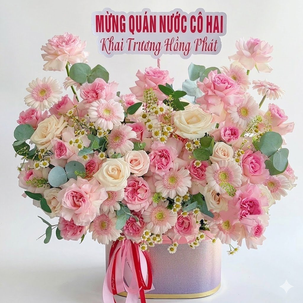 Giỏ Hoa Hồng Pastel Mix C&uacute;c Mẫu Đơn Qu&yacute; Ph&aacute;i
