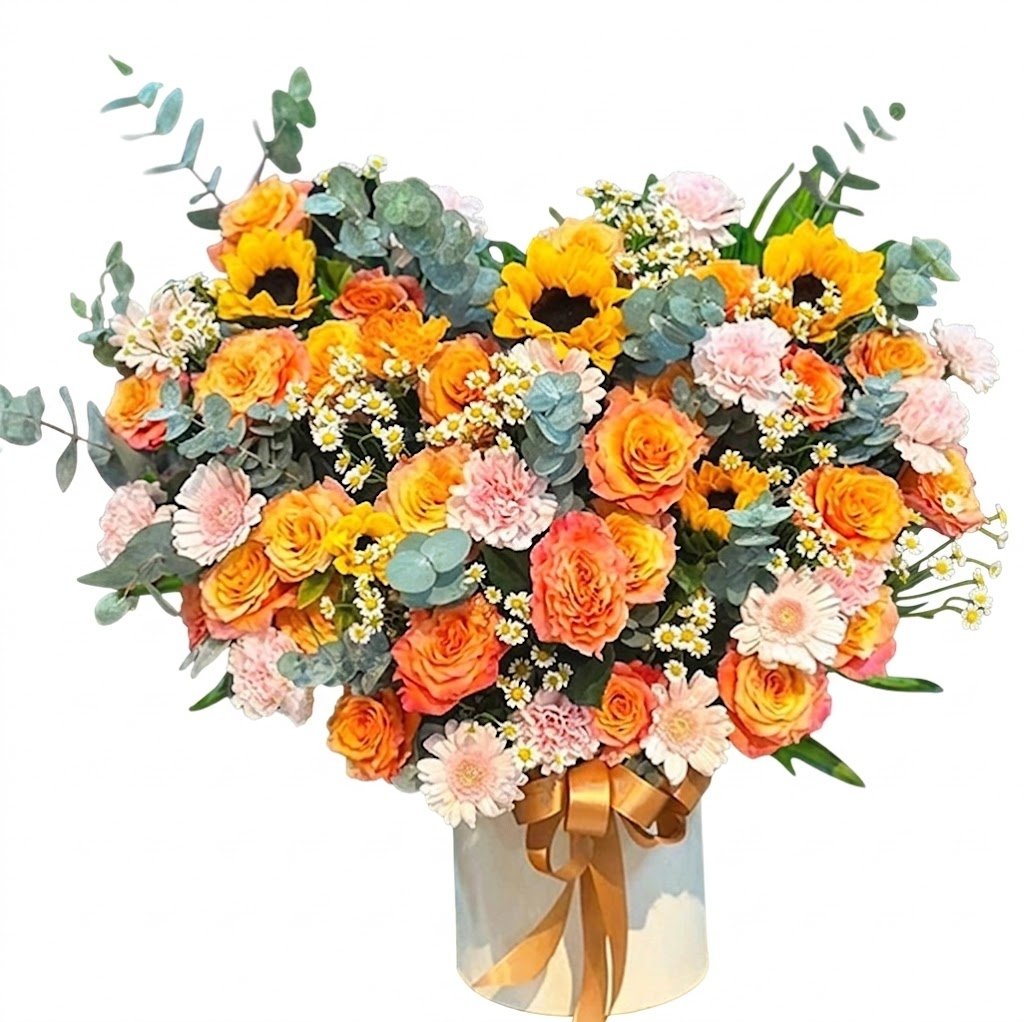 Giỏ Hoa Hướng Dương Ki&ecirc;u H&atilde;nh