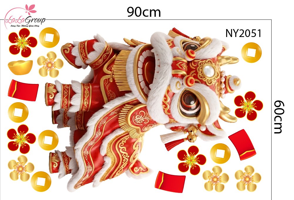 Combo Decal Trang Tr&iacute; Tết Hai B&eacute; Vui Xu&acirc;n V&agrave; L&acirc;n Ch&uacute;c Ph&uacute;c 2027