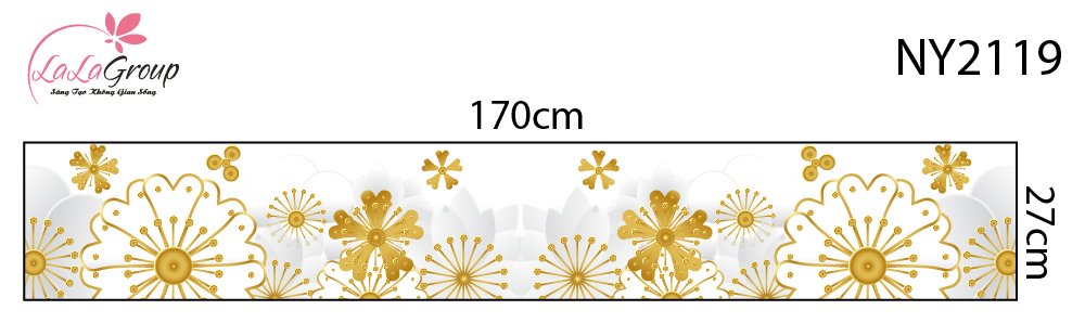 Decal Trang Tr&iacute; Tết Ch&acirc;n Tường Dải Hoa Xu&acirc;n V&agrave; M&acirc;y Trắng
