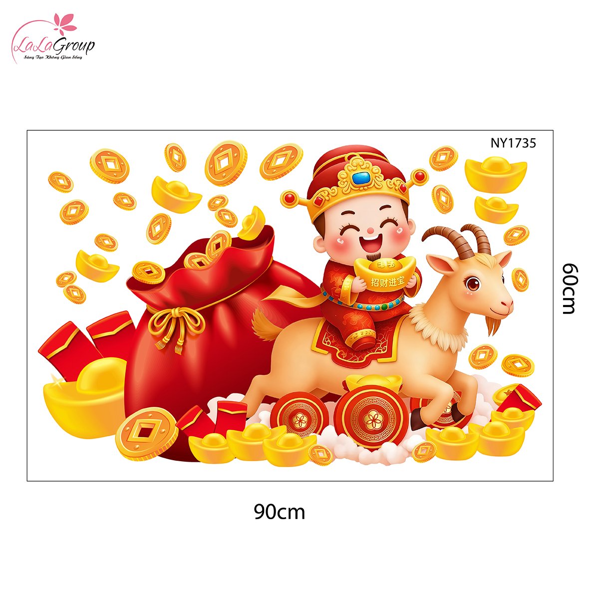 Combo Decal Trang Tr&iacute; Tết &Eacute;n V&agrave;ng Đ&oacute;n Xu&acirc;n Đinh M&ugrave;i 2027