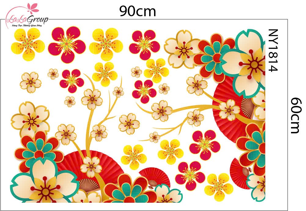 Combo Decal Trang Tr&iacute; Tết 2027 Thần T&agrave;i Cưỡi D&ecirc; Rước Lộc Đầu Năm