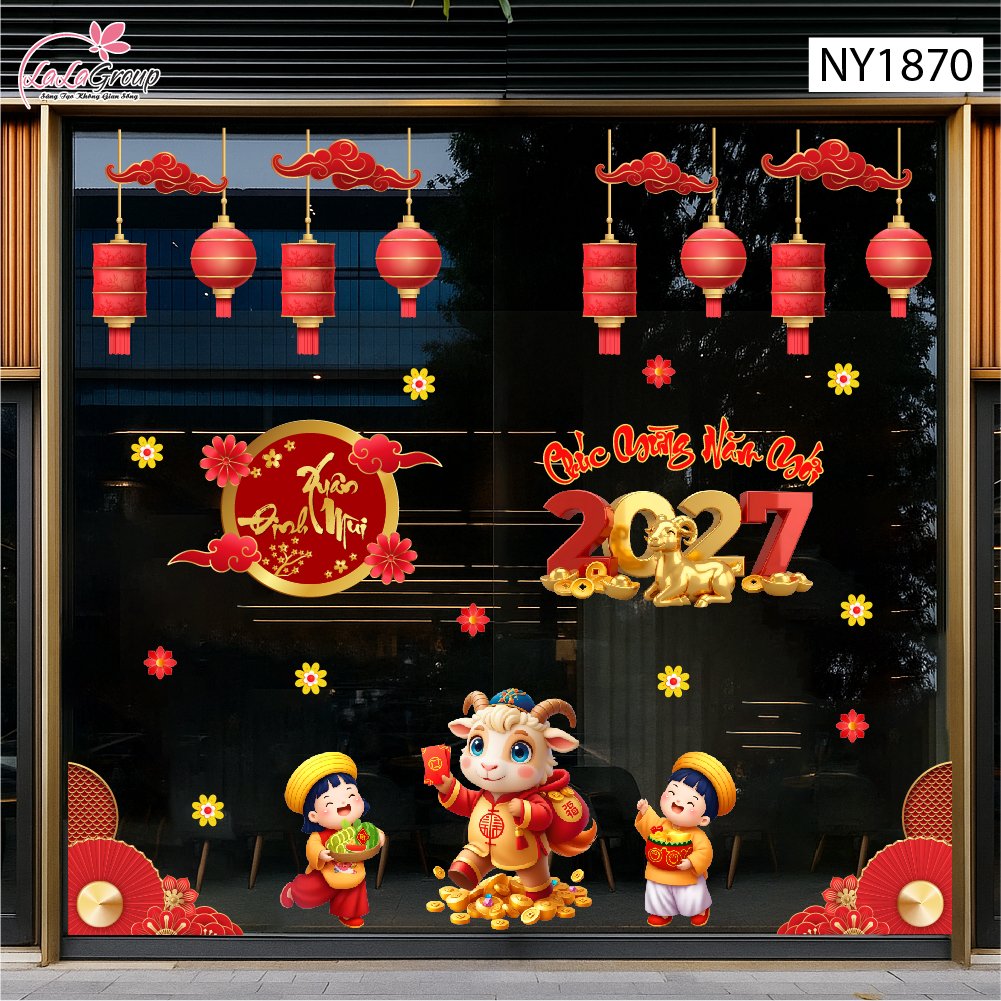 Combo Decal Trang Tr&iacute; Tết Tuấn M&atilde; Mừng Xu&acirc;n Đinh M&ugrave;i 2027