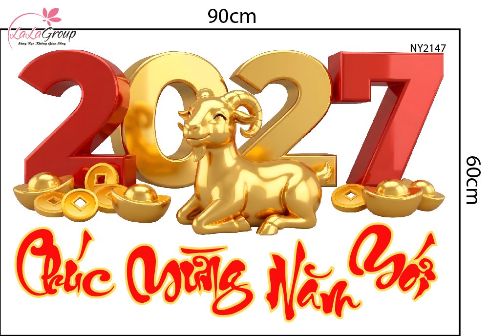 Combo Decal Trang Tr&iacute; Tết Tuấn M&atilde; Mừng Xu&acirc;n Đinh M&ugrave;i 2027