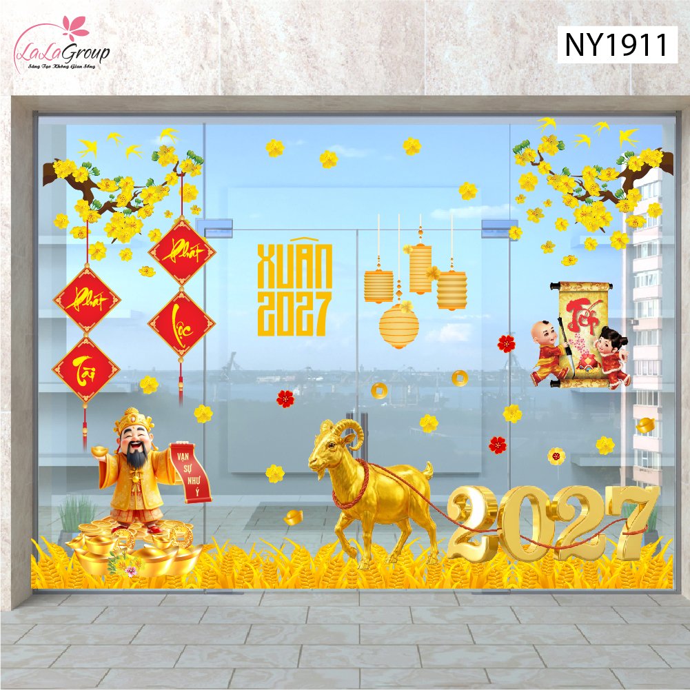 Combo Decal Trang Tr&iacute; Tết Xu&acirc;n 2027 Vạn Sự Như &Yacute; Ph&aacute;t T&agrave;i Ph&aacute;t Lộc