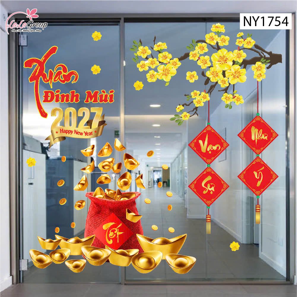 Combo Decal Trang Tr&iacute; Tết Xu&acirc;n B&iacute;nh Ngọ 2026 T&uacute;i Tiền T&agrave;i Lộc